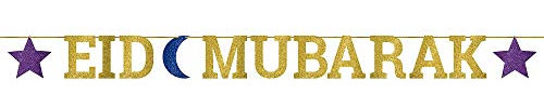 3.65M Eid Mubarak Glitter Letter Banner