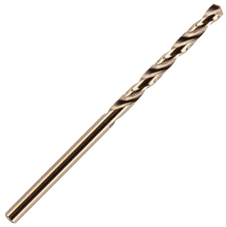 HSS Gold Cobalt Jobber Drill Bit For Drilling Stainless Steel And Hard Steels/Metals. (2mm x 49mm (5/64) Cobalt Jobber Drill)