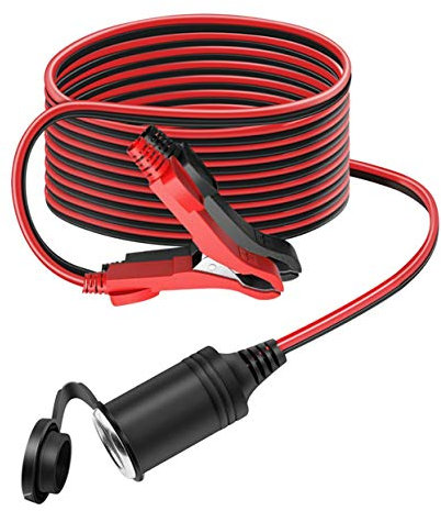 3.1M 12V/24V KFZ Verlängerungskabel für Zigarettenanzünder Staubdicht Wasserdicht Auto Batterieklemme Alligator Clip Steckdose Adapter (Alligator Clip)-MEHRWEG