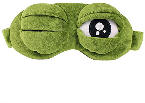 OFKPO Schlafmaske Frosch Augenmaske,Kreative Augenabdeckung Schlafmaske Kinder Erwachsene, Nachtmaske für Schlaf Reise(Grün)