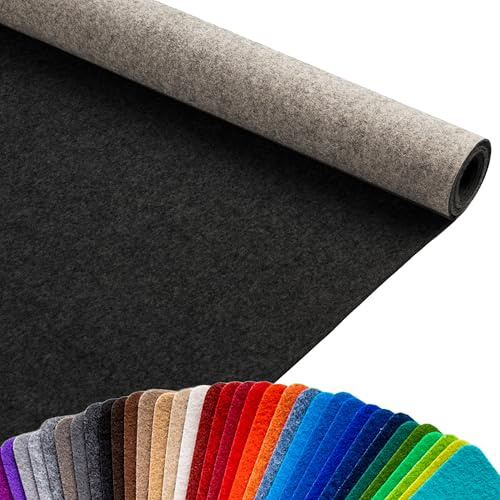 Primaflor Messeteppich Podium | Anthrazit Meliert | 200 x 300 cm | Flacher Eventteppich aus 100 % Polypropylen, CFL-S1, Precoat-Rücken, 2 mm hoch, für Messe und Event