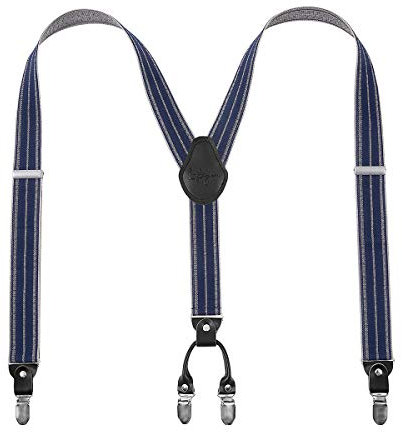 Lafayon Hosenträger Herren mit 4 Clips, Y-Back 3,5 cm Breit Hosenträger Heavy Duty Verstellbar und Elastisch mit Starken Metallclips
