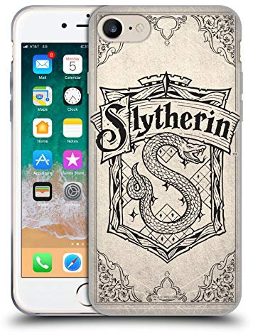 Head Case Designs Offizielle Harry Potter Slytherin Pergament Sorcerer's Stone I Gelhülle [Militärischer Schutzgrad] Kompatibel Mit Apple iPhone 7/8 / SE 2020 & 2022 Und Kompatibel Mit MagSafe