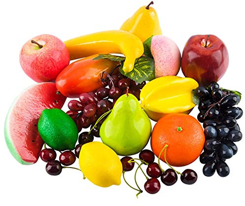 Toopify Künstliche Früchte, 20 Stück, künstliche Früchte für Heimdekoration, Simulationsfrucht-Set, Party-Weihnachtsdekoration