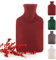 Blumtal Premium Wärmflasche mi Bezug aus Polarfleece & Wärmeflasche Naturkautschuk - Wärmflasche Groß weich- Hot Water Bottle Wärmflaschen 1,5l - Aufladbare Wärmflasche Bettflasche Aurora Rot