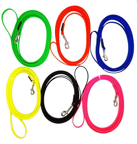 elropet Hundeleine Biothane Schleppleine Ausbildungsleine Fährtenleine Suchleine (5m OHNE Handschlaufe, Neongrün 13mm)