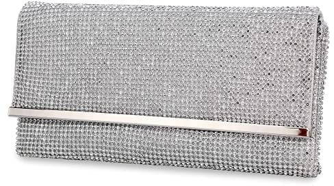 UBORSE Clutch Damen Handtasche Strass Abendtasche mit Kette Modisch Umhängetasche Schultertasche für Hochzeit Disco Cocktailparty Abendparty Tanzparty Geburtstag