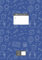 A4 Schulheft für „Vielschreiber“, 80 Seiten, liniert mit Rand, Lineatur 25, weißes Papier: Cover-Farbe: blau, Illustration Schule, (10 verschiedene ... Seitenzahlen, Adressteil, und Kalender 2022