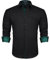 Hisdern Herren Paisley Hemd formelle Freizeithemd Businesshemden Freizeithemden Lang arm Baumwolle Klassisch Regular Fit Hemden Schwarz