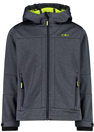 CMP Jungen Melange-softshelljacke Für Kinder Mit Fester Kapuze Jacket, Titan Mel., 152 EU