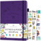 Legend Fitness & Food Journal – Nutrition & Workout Planner with Exercise Calendar & Nutrient Tracker – Gym Training & Diet Log Book for Women & Men – Lasts 3 Months, 14x21cm (Purple)