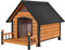 Aivituvin Outdoor Hundehütte, wasserdichte Welpenhütte Indoor Hundehütte mit erhöhtem Boden, Anti-Biss-Design Hundeheim für kleine mittelgroße Hunde mit Veranda