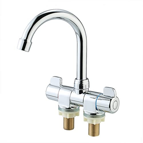 KOCAN Robinet RV rabattable pivotant à deux poignées Robinet de cuisine RV/mural Robinet de brassage d'eau chaude et froide pour remorque de camping-car