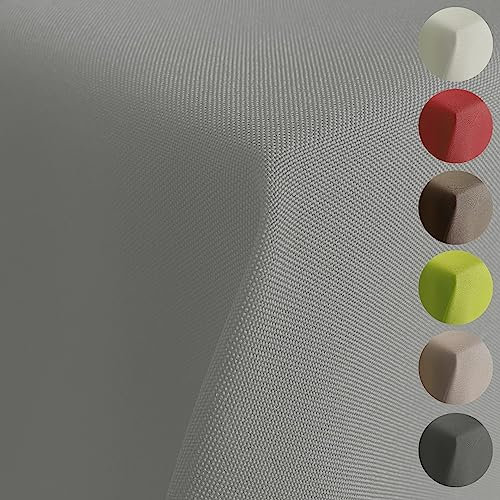 Tischdecke Gartentischdecke mit Lotuseffekt Outdoor Tafeldecke wasserabweisend Tischtuch RUND OVAL ECKIG Rechteckig (Hellgrau, 130x260cm)