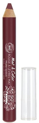LÉA NATURE SO Bio Étic | Lippenstift Jumbo Mat zertifiziert Bio – matt & Color | irisierende Litschi | ultra-deckendes mattes Finish | 2-in-1: Stift & Lippenstift | Bio-Jojobaöl | Vegan | Made in