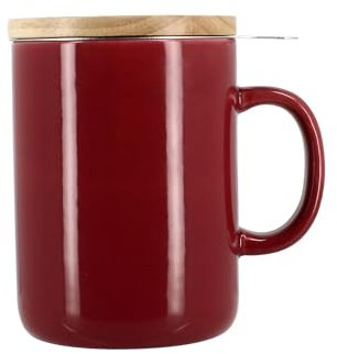 Kräutertopf Anna 350 ml aus Steinzeug Magnta mit Deckel aus Holz