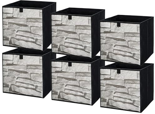 lavita Storage Box | Faltbare Aufbewahrung Boxen 31 x 31 x 31 cm | Schubladen-Organizer Box | Ordnungssysteme fr Kleidung | Kleideraufbewahrung & Organisation | 6 Stück Stein