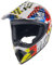 Kinder Crosshelm Skeleton AHP – Motorradhelm für Kinder, ABS-Schale, robuster Kinderhelm für Downhill, Quad und Motocross, Weiß bunt, Größe L, 57 – 58 cm