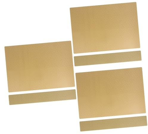 OSALADI 3stücke Carbon Fiber Sticker Für Kratzfest Und Einfach Zu Entfernen Goldenes Design Für Laptop Personalisierung