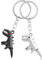 Porte-Clés Dinosaure en Métal, 2 Pièces Ornement de Sac à dos pour Noël, la Saint-Valentin