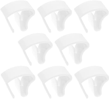 8 x Jalousienklemmhalter, Kunststoff, geeignet für Aluminium-Jalousien, Gardinenstange, Haken, Klemme, Installations-Befestigungen, 10 mm - 13 mm dicke Fenster, Weiß