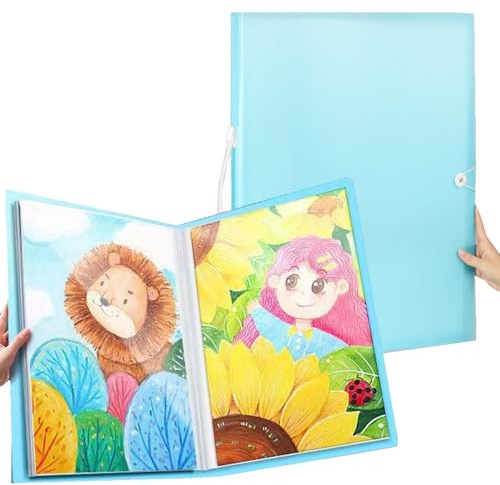 DZOZO A3 Diamond Painting Picture Album 60 Pages 5D Storage Book Folder with Handle 60 Pockets Diamond Art Portfolio Folder 60 Sheets DIY Diamond Painting Pictures Collection Folder for Art Portfolio