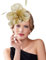 Dodheah Fascinators Hut Hochzeitshut Kopfbedeckung Vintage Schleier Hut Derbyhut für Frauen Pillbox Hüte Stirnband Damen Haarspangen für Hochzeit Ascot Karneval Tee Party 052-Gold