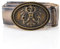 Schöneberger Trachten Couture Herren Trachtengürtel Austria, Lederhosen Gürtel mit Österreich Adler Schnalle, Ledergürtel aus Wildbock-Leder, Falco (Sand-Braun, 58-60)