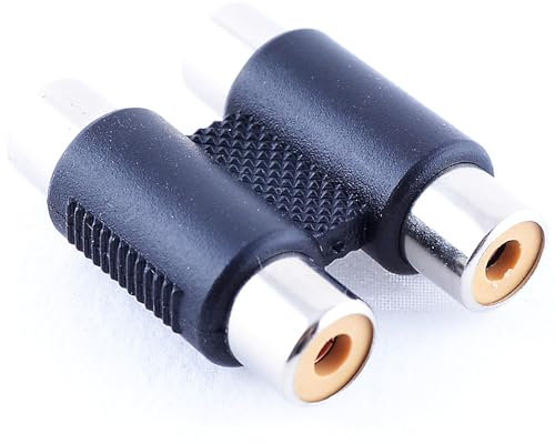 Adaptador Empalme Audio Doble RCA Hembra,Convertidor Alargador, Acoplador, Extensor