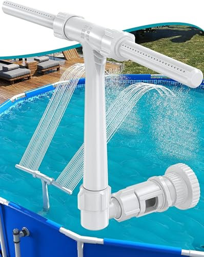 Fuente de piscina para piscinas sobre y en el piso, enfriador de aspersor de cascada ajustable de doble pulverización para piscina, temperatura del agua de piscina, fuente de pulverización de piscina