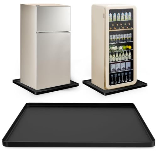 Nefish Mini tappetino per frigorifero con bordo rialzato, 60 x 60 x 2 cm, in silicone, mini vassoio antigoccia, tappetino per lavatrice, asciugatrice, tappetino per frigorifero, padella per proteggere