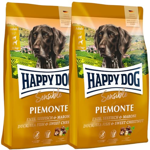 Happy Dog Sensible Piemonte M 2X 4 kg - Trockenfutter, Geschmacksrichtung Ente & Seefisch