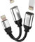 Adaptador Lightning para iPhone (2 en 1) para iPhone (2 en 1), convertidor de auriculares de audio AUX para Apple móvil, doble enchufe, divisor para iPad, conector de auriculares con distribuidor de