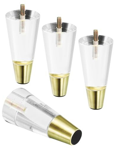 QUARKZMAN Acryl Möbelfüße 4Stk 120mm/4.72 Lang Ersatz Sofa Füße Kabinett Modern Klar Dekor Heimwerker für Sofa Bank TV Ständer Stuhl Kommode