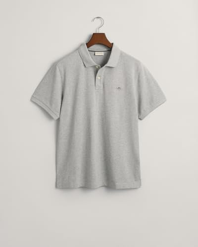 GANT Reg Emb Archive Shield Polo Camisa, Gris, L para Hombre