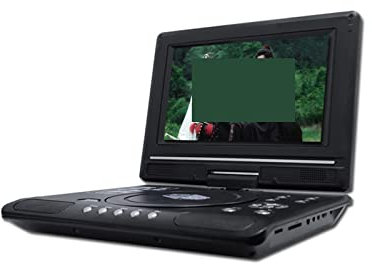 TV HD portátil de 9,8 pulgadas, reproductor de DVD for el hogar y el coche, VCD, CD, MP3, reproductor de DVD, tarjetas USB, TV, Cable portátil, juego, pantalla LCD giratoria 16:9 - DVD portátil