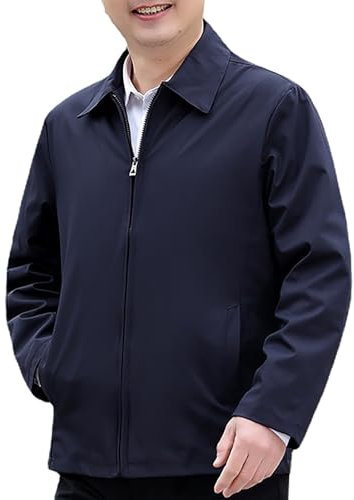 SRZYMJ Jacke Herren Ohne Kapuze Mantel Herren Beige Langarm Shirts Herren Jacke Für Abendkleid Poncho Fahrrad Mantel Herren Beige Dunkelblau Sportjacke Herren Dünn Leicht M