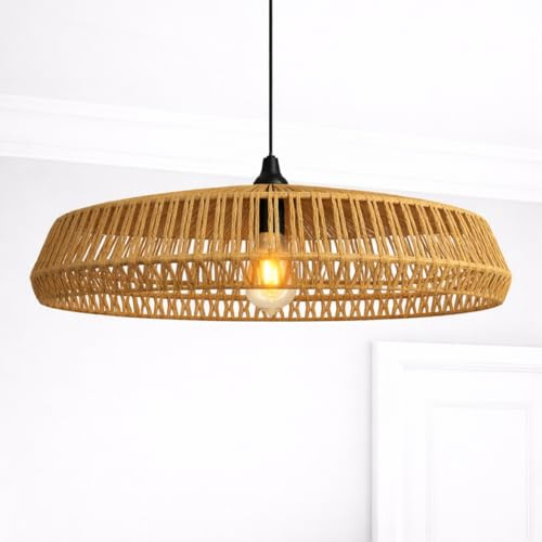 CGC Lighting Indoor Ceiling lamp Shade Natural String Woven Easy fit Non Electrical (Large Round) 70cm