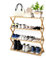 Trintion Schuhregal, 70×70cm Faltbares Schuhregal Aus Bambus Mit 4 Ebenen, 16 Paar Schuhe Schmal, Holz, Platzsparend Schuhablage