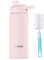 Kiocko botella agua acero inoxidable,1 litro, 800 ml, 600 ml, sin BPA, a prueba de fugas, botella agua gimnasio térmica para escuela, deportes, ciclismo, gimnasio, niños y niñas（Rosa