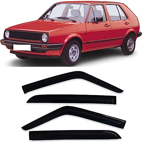 DHONDT Autofenster Windabweiser für VW Golf 2 MK2 1983-1990, Vorne Hinten Autofensterblende Regenschutz Lüftungsschutz AutoZubehöR