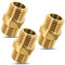 PipeSan Mamelon double 1/4″ en laiton – lot de 3 – filetage mâle BSP – modèle hexagonal – pour eau, gaz, huile – jusqu’à 10 bar / 120 °C