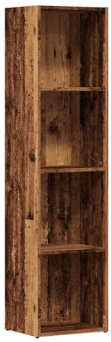 vidaXL Bibliothèque Vieux Bois 36x30x143 cm Bois d'ingénierie, bibliothèque, Armoire de Rangement, Support de Rangement, étagère, étagère à Livres