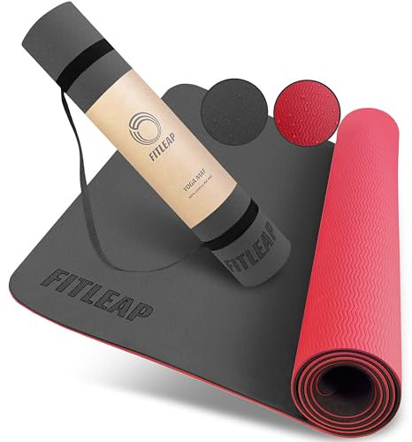 Fitleap Yoga Matte Pro aus umweltfreundlichem TPE-Schaum, sehr rutschfeste, schadstofffreie, hypoallergene und hautfreundliche Pilates Matte, Fitness Matte & Gymnastikmatte