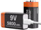 4 Pack USB Rechargeable 9V Batteries, (5800mWh) New Upgrade Higher Capacity Lithium 9 Volt Battery Replacement for Smoke Alarm,Digital Cameras and Home Devices etc