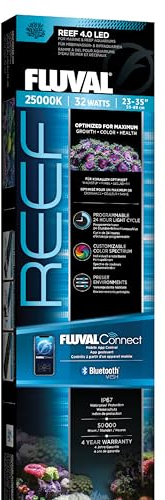 Fluval Reef 4.0 LED 32W, Meerwasserleuchte 59-89 cm, App-Steuerung | Vollspektrum-Riffbeleuchtung mit 168 LEDs, 25.000 K, IP67 Schutz, 24-Stunden-Zyklus und Korallenspektrum
