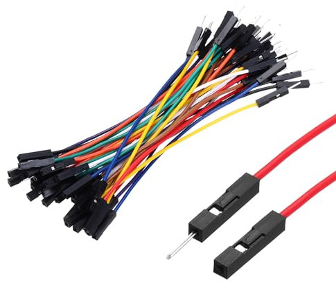 sourcing map Male to Female 1Pin Breadboard Jumper Wire 2.54mm Pitch Ribbon Cable 10cm Long Electronics Breadboard Ribbon Cables for Breadboard Electronic Projects Pack of 40