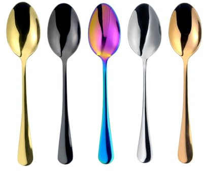 Personalised Stainless Steel Teaspoon with Custom Engraving, Multiple Colours (Black)