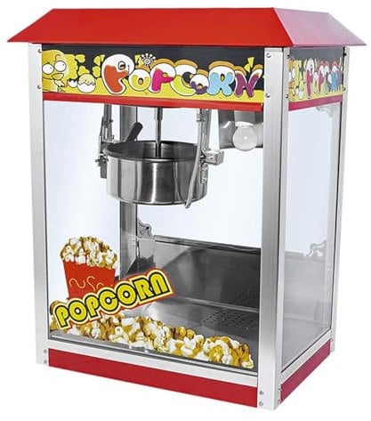 BOOZXCV Popcorn Maker Machine,1400W Commercial Popcorn Maker,Stainless Steel Popcorn Machine, Electric Heating Bud Popcorn Stall Snack Puffing