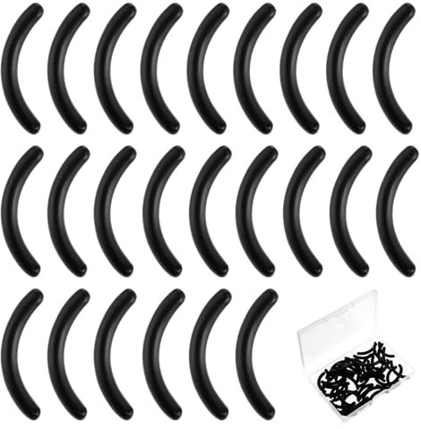 Classicseali 50 Stück Eyelash Curler Refill,Wimpernzange Ersatzgummis,Wimpernzange Silikon mit Aufbewahrungsbox,Universal Weich Schwarz Familienpaket Wimpernzanges